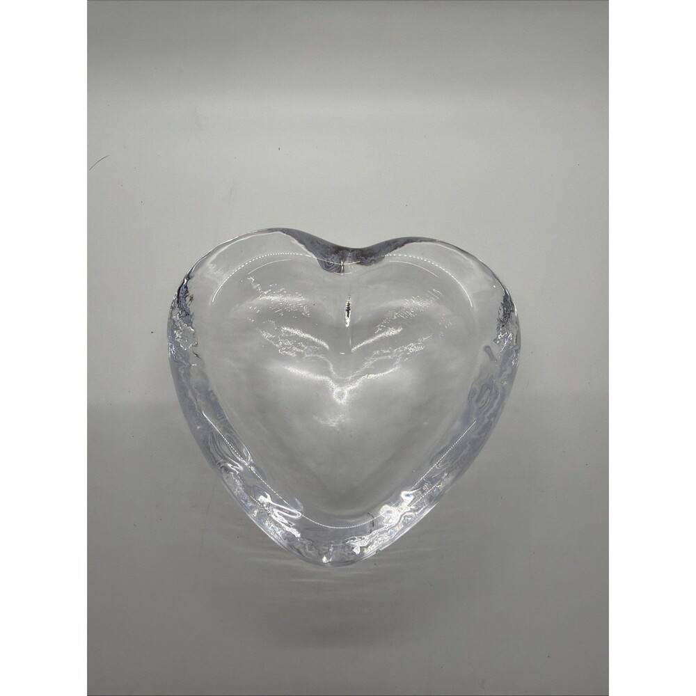 Simon Pearce Highgate Heart Shaped Glass Trinket Dish Bowl Artist Signed 5"